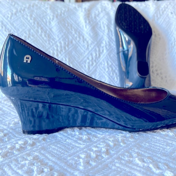 Etienne Aigner Blue Wedge Shoes 8m - Picture 5 of 7